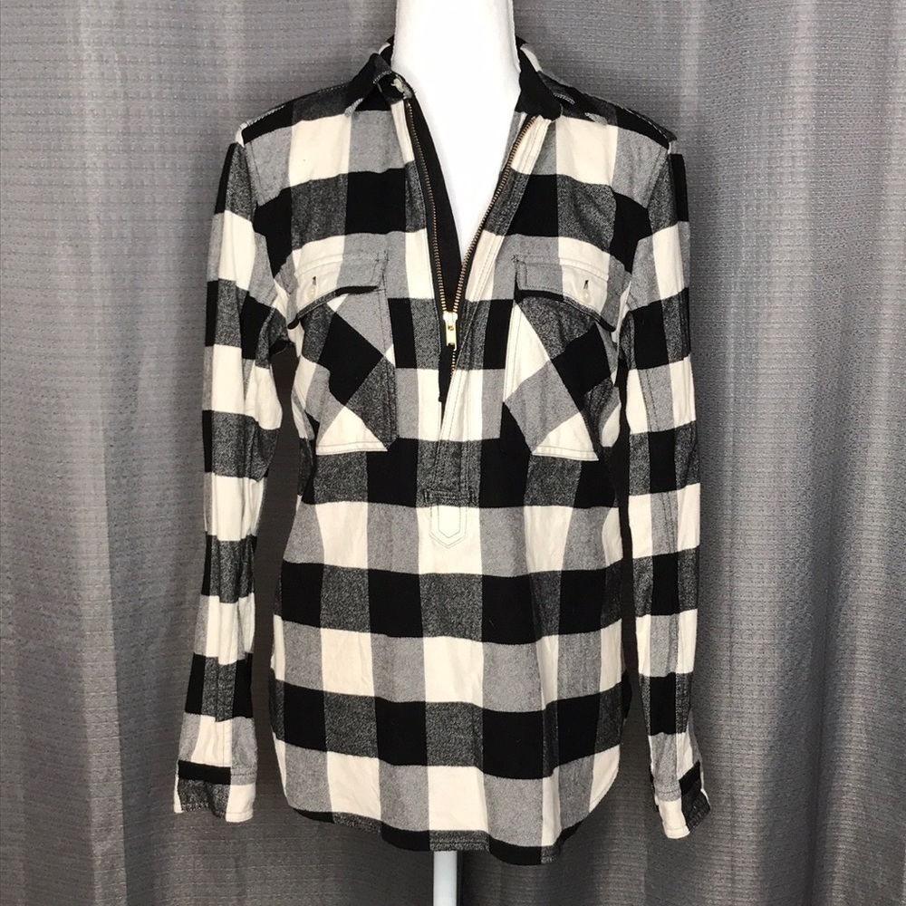 J. CREW SMALL BLACK & WHITE PULLOVER